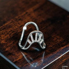 SILVER RING- SIZE:11 (WGT: 2.400 GM APPROX) HALLMARK 925 SILVER FINGER RING 1 PIECE FOR WOMEN (V RING BANKOK IMPORTED DESIGN)- NON EXCHANGEABLE -(SOLD ON MRP).