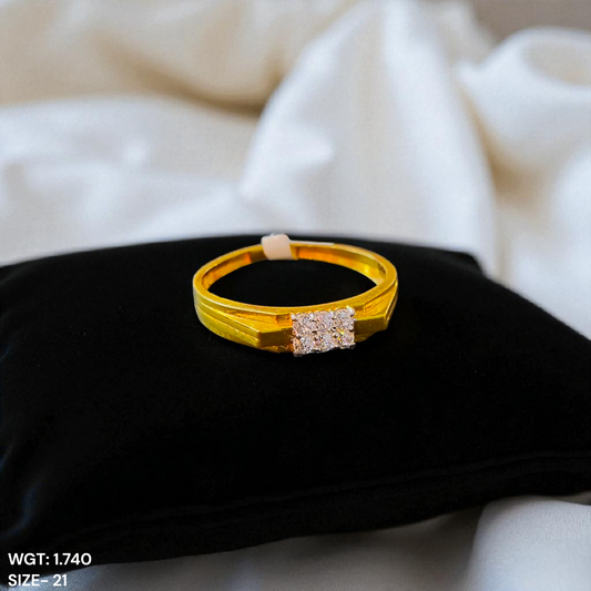 SIZE:21 (WGT: 1.740 GRAM APPROX) BIS CERTIFIED HUID HALLMARK 916 22KT GOLD GENTS FINGER RING FOR MENS 1 PIECE.