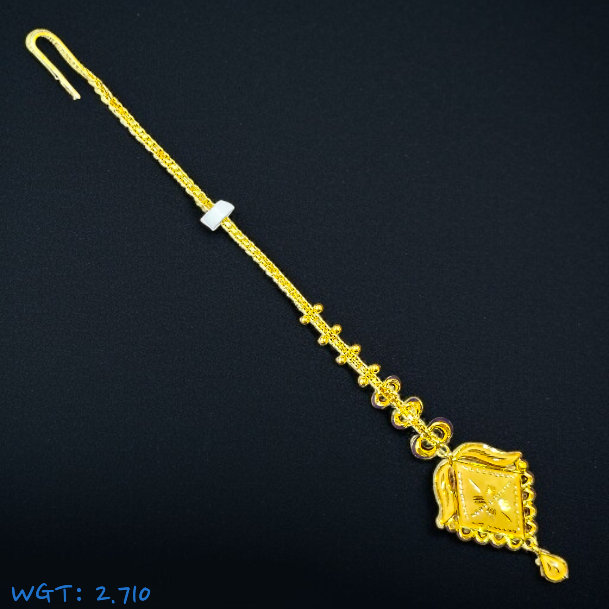 TRJ WGT: 2.710 GM APPROX 22KT HUID HALLMARK GOLD TICKLY (MANGTIKA) 1 PIECE FOR MARRIAGE.