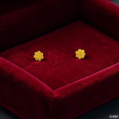 GOLD TOPS- (7PY38U)-(SANI4X) (WGT: 0.480 GM APPROX) BIS CERTIFIED HUID HALLMARK 375 9KT GOLD TOPS 1 PAIR BEST FOR MARRIAGE GIFT.