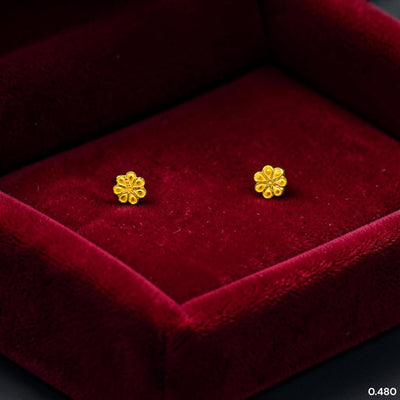 GOLD TOPS- (7PY38U)-(SANI4X) (WGT: 0.480 GM APPROX) BIS CERTIFIED HUID HALLMARK 375 9KT GOLD TOPS 1 PAIR BEST FOR MARRIAGE GIFT.