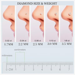 BIS CERTIFIED HUID HALLMARK 14KT GOLD DIAMOND NOSEPIN (PACH BACK) WITH DIAMOND CERTIFICATE REPORT (120425TP02) 0.06 CT-SHAPE: ROUND BRILLIANT-COLOUR: I- CLARITY: SI.(NATURAL AFRICAN DIAMOND) EXCHANGE VALUE: 40% FOR LIFETIME WITH REPORT.