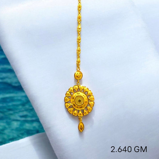 BIS CERTIFIED WGT: 2.640 GM APPROX HUID HALLMARK 916 22KT GOLD TICKLY (MANGTIKA) 1 PIECE FOR MARRIAGE.