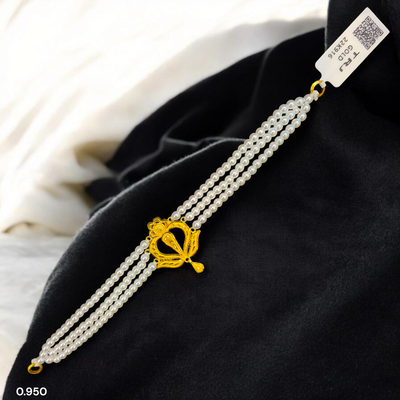 PEARL CHOKER- CERTIFIED BIS HUID HALLMARK 916 22KT GOLD MOTI CHOKER 1 PIECE (WGT:0.950 GM) WITH ADJUSTABLE TASSEL FOR GIFT IN MARRIAGE.