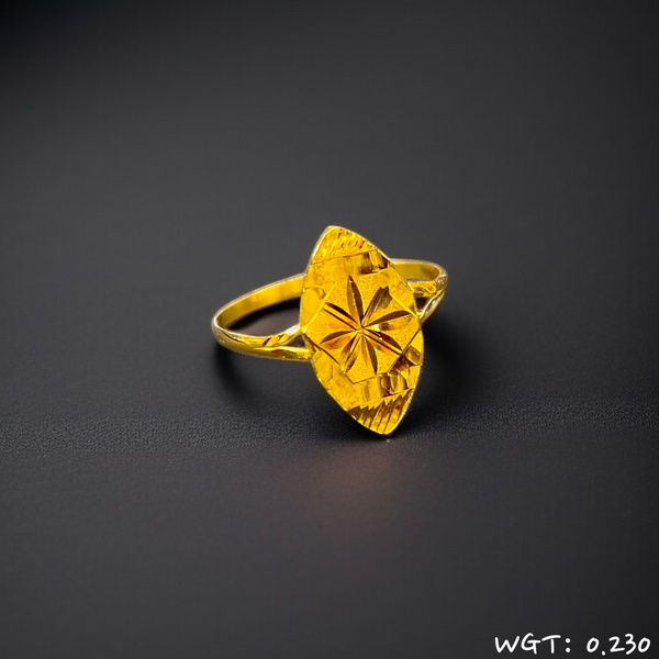 TRJ WGT: 0.230 GM APPROX KDM GOLD BABY FINGER RING 1 PIECE FOR RICE CEREMONY & BIRTHDAY.