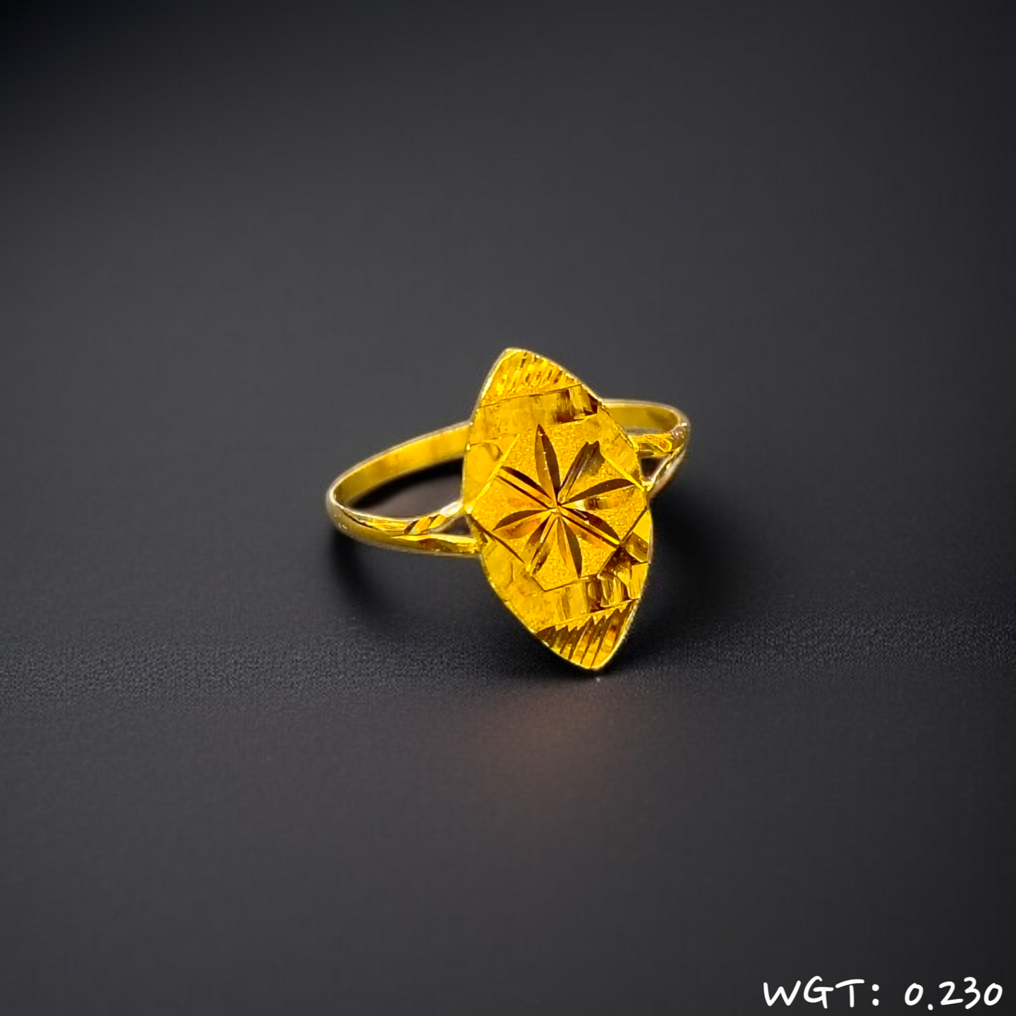 TRJ WGT: 0.230 GM APPROX KDM GOLD BABY FINGER RING 1 PIECE FOR RICE CEREMONY & BIRTHDAY.