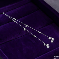 SILVER PAYEL- (A17) (WGT: 13.500 GM APPROX) 625 SILVER PAYEL (ANKLET) 1 PAIR LENGTH: 10