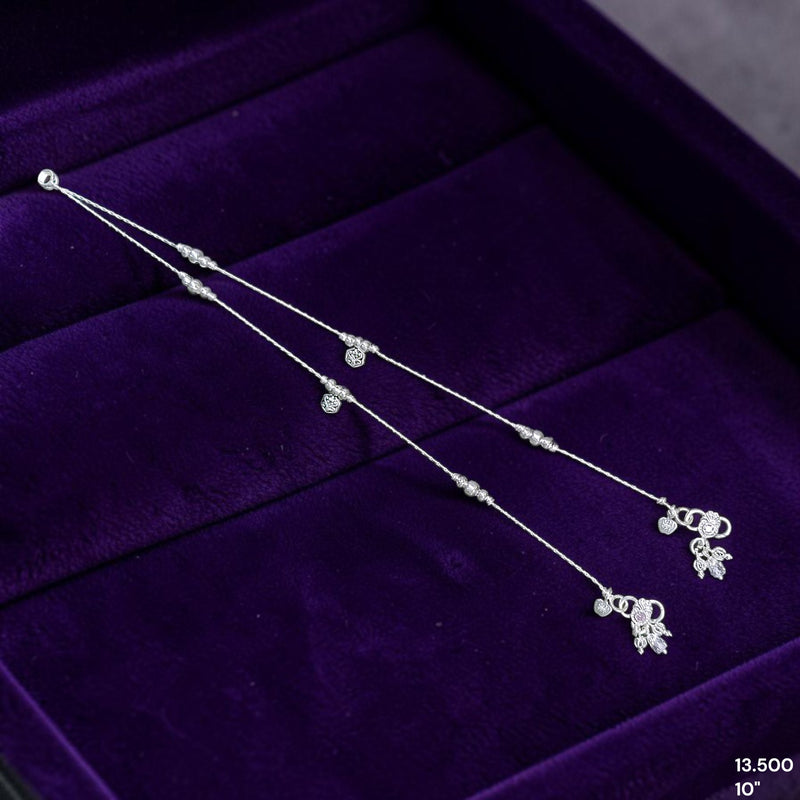 SILVER PAYEL- (A17) (WGT: 13.500 GM APPROX) 625 SILVER PAYEL (ANKLET) 1 PAIR LENGTH: 10
