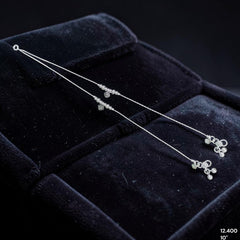 SILVER PAYEL- (A25) (WGT: 12.400 GM APPROX) 625 SILVER PAYEL (ANKLET) 1 PAIR LENGTH: 10