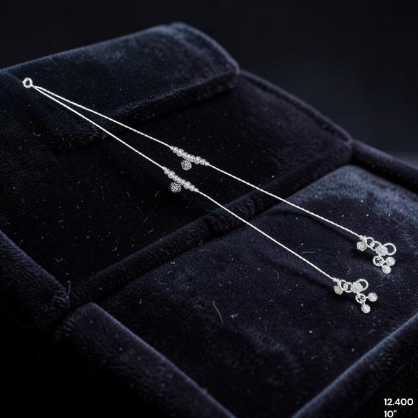 SILVER PAYEL- (A25) (WGT: 12.400 GM APPROX) 625 SILVER PAYEL (ANKLET) 1 PAIR LENGTH: 10