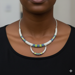 SILVER NECKLACE- CERTIFIED HALLMARK 925 SILVER HASULI NECKLACE 1 PIECE WITH EARRINGS (MINAKARI MANIPUR DESIGN) APPROX WGT: 44.890 GM (1 PIECE) FOR BEAUTIFUL WOMEN.