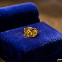 GENTS RING- SIZE:23 (WGT: 2.170 GM APPROX) BIS CERTIFIED HUID HALLMARK 916 22KT GOLD GENTS FINGER RING FOR MEN 1 PIECE.(H4IL49)