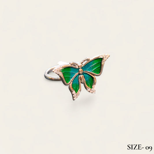 RAJLAXMI HALLMARK 925 SILVER FINGER BUTTERFLY MINAKARI DESIGN RING 1 PIECE FOR WOMEN FOR REGULAR USE - BEST FOR GIFTING (SOLD ON MRP)