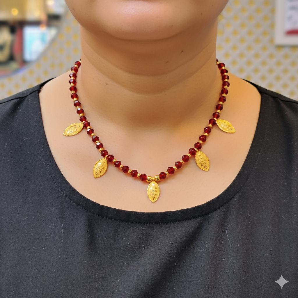 (GSH9) TRJ WGT: 0.620 GM APPROX BIS CERTIFIED HUID HALLMARK 9KT GOLD SELIHAR FOR WOMEN 1 PIECE FOR REGULAR USE.