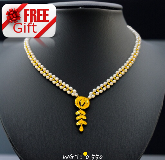 TRJ WGT: 0.550 GM APPROX KDM GOLD MOTI PENDANT 1 PIECE WITH ADJUSTABLE TASSEL (50 TONCH).