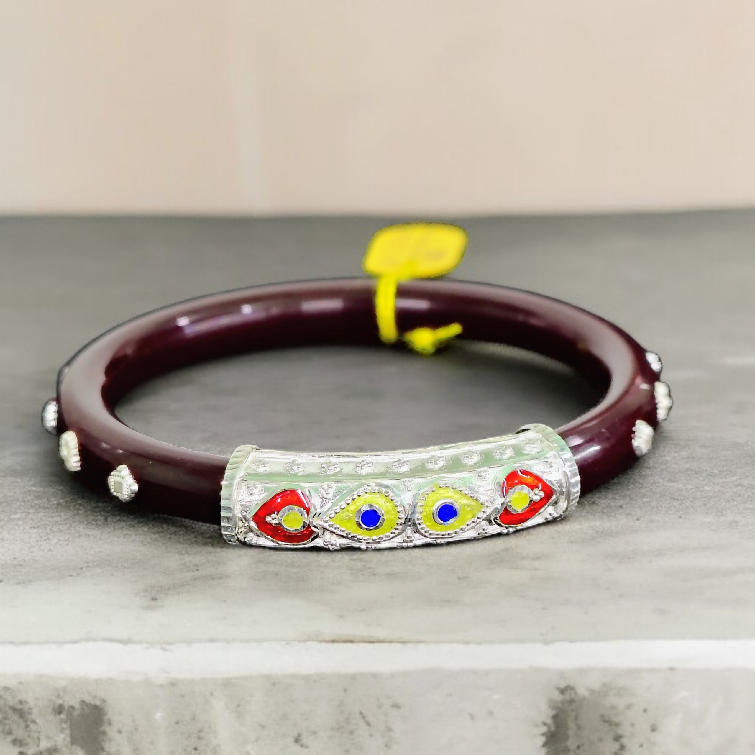 SAKHA POLA- 925 SILVER DABBU POLA WITH SILVER MUKH APPROX WGT: 5.00 GM (1 PIECE) SOLD ON MRP FOR MARRIED WOMEN (GET ANY DESIGN AS PER SIZE AVAILABILITY)