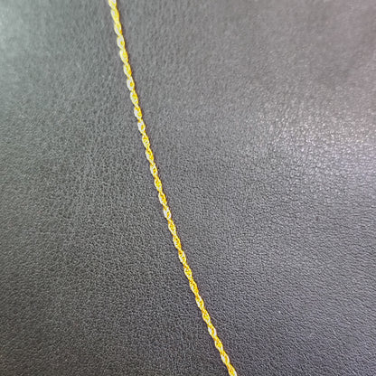 (FREE KDM LOVE LOCKET)- VIRAL ROPE CHAIN WGT: 0.500 GM APPROX HUID HALLMARK 18KT GOLD CHAIN 1 PIECE 16 INCH (FOR SPECIAL GIFT ONLY)NOT FOR DAILY USE.