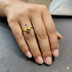LADIES RING- TRJ (SIZE:14) WGT: 1.120 GM APPROX BIS CERTIFIED HUID HALLMARK 9KT GOLD FINGER RING FOR WOMEN 1 PIECE.(9L1INE)