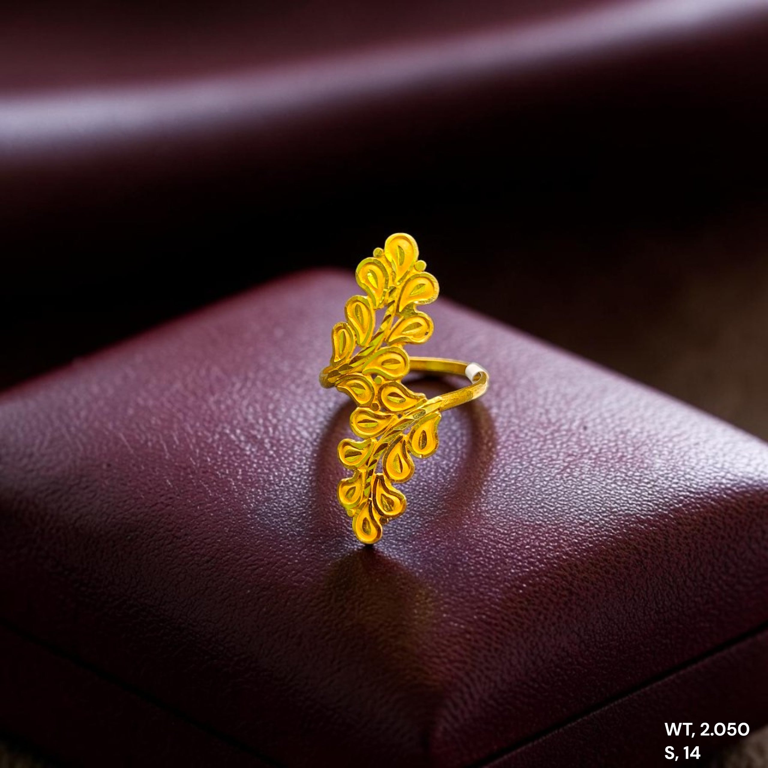 LADIES RING- (SIZE: 14 ) WGT: 2.050 GM APPROX BIS CERTIFIED HUID HALLMARK 916 22KT GOLD RING FOR WOMEN 1 PIECE.