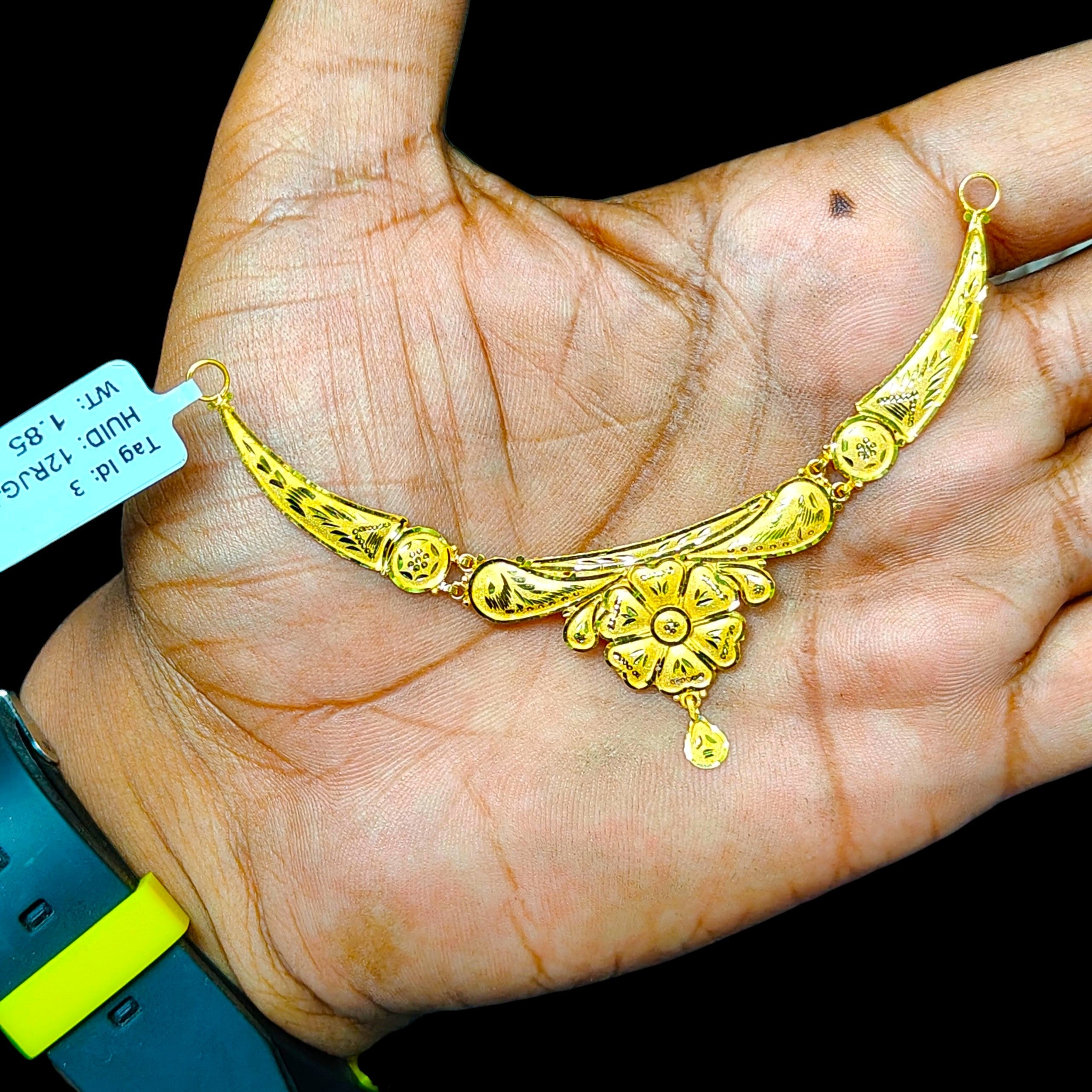GOLD CHOKER NECKLACE-(WGT: 1.850 GM APPROX) BIS CERTIFIED HUID HALLMARK 9KT GOLD NECKLACE 1 PIECE FOR WOMEN.