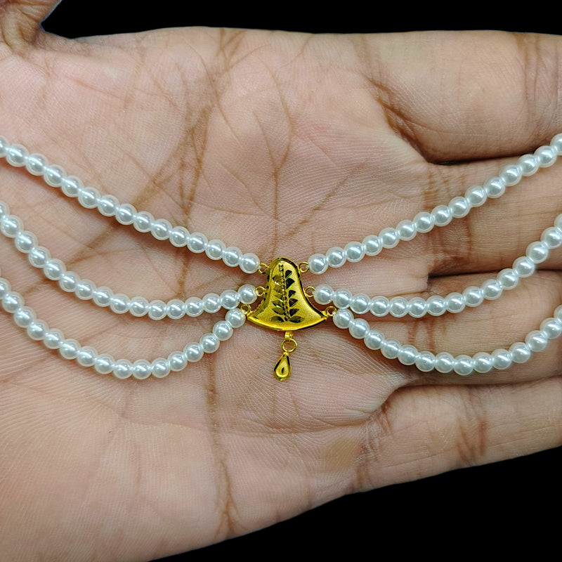 GOLD MOTI HAR- (64LDDR)-(WGT: 0.920 GM APPROX) CERTIFIED BIS HALLMARK HUID 22KT GOLD MOTI NECKLACE 1 PIECE WITH ADJUSTABLE TASSEL.