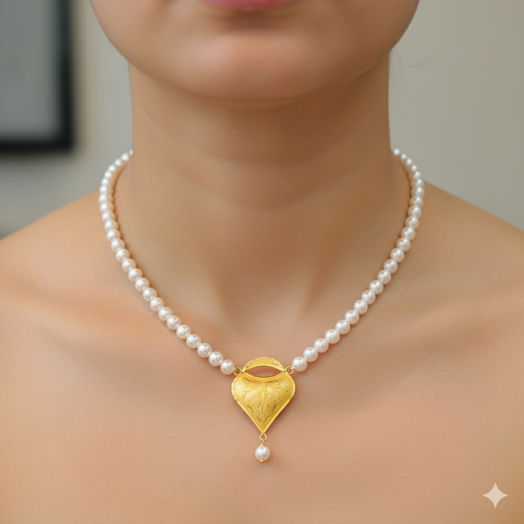 (GMP22) BIS CERTIFIED WGT: 0.670 GM APPROX HUID HALLMARK 916 22KT GOLD MOTI PENDANT 1 PIECE FOR YOUR BEAUTIFUL WIFE.