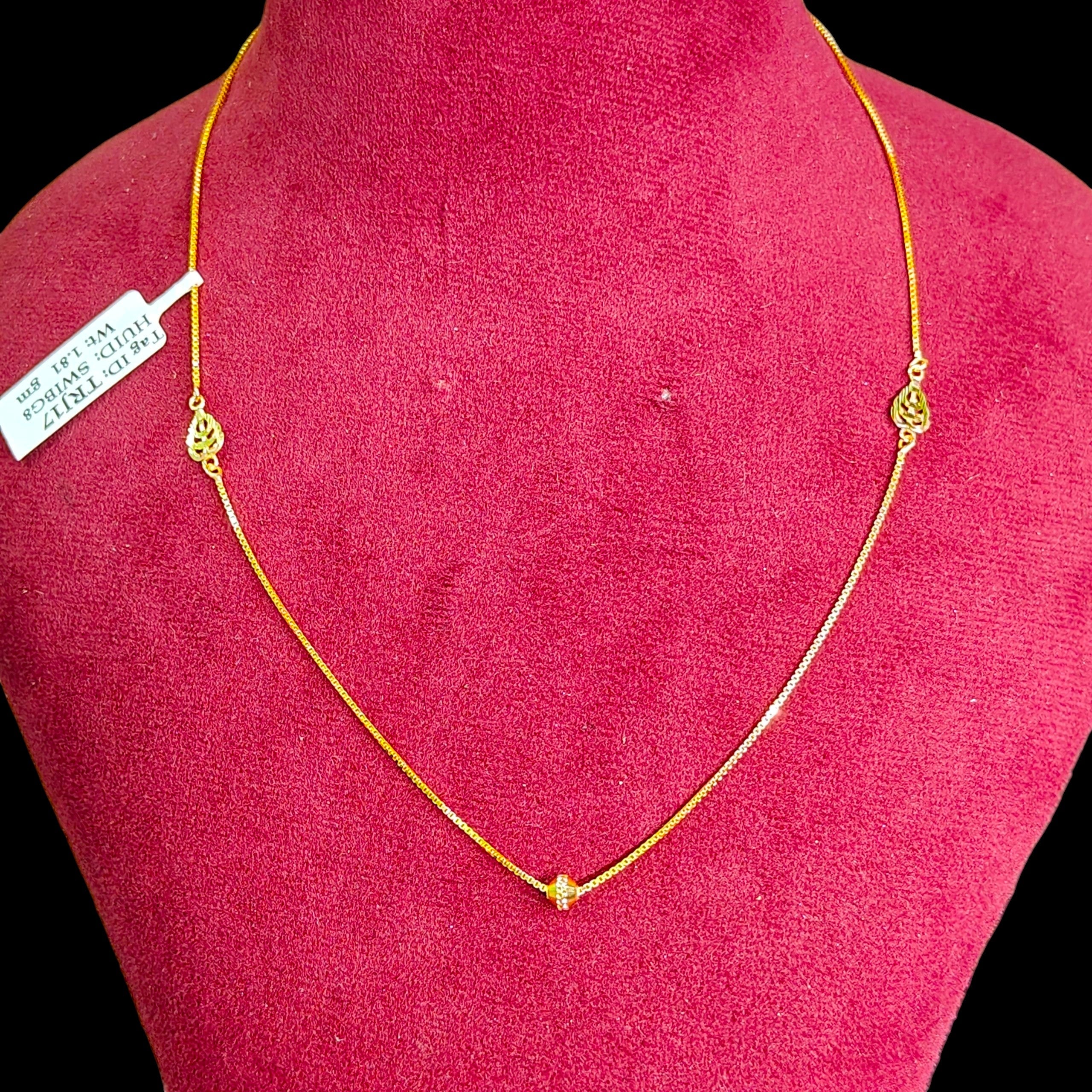 GCH-(WGT: 1.810 GM APPROX) BIS CERTIFIED HUID HALLMARK 9KT GOLD CHAIN WITH PENDANT (18 INCH) 1 PIECE FOR WOMEN.