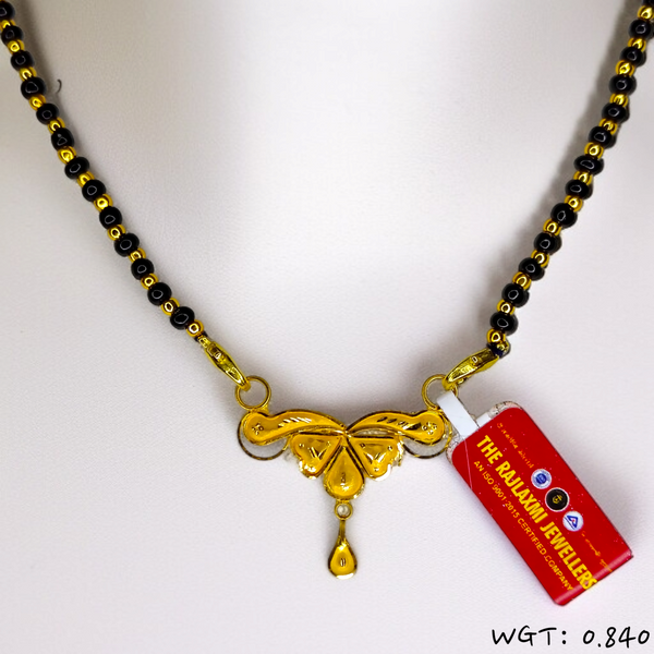 TRJ WGT: 0.840 GM APPROX 22KT HUID HALLMARK GOLD PENDANT MANGALSUTRA 1 PIECE WITH TASSEL.