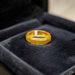 LADIES RING- (SIZE: 9 ) WGT: 1.170 GM APPROX BIS CERTIFIED HUID HALLMARK 9KT GOLD THUMB RING FOR UNISEX 1 PIECE.(4I5XNR)