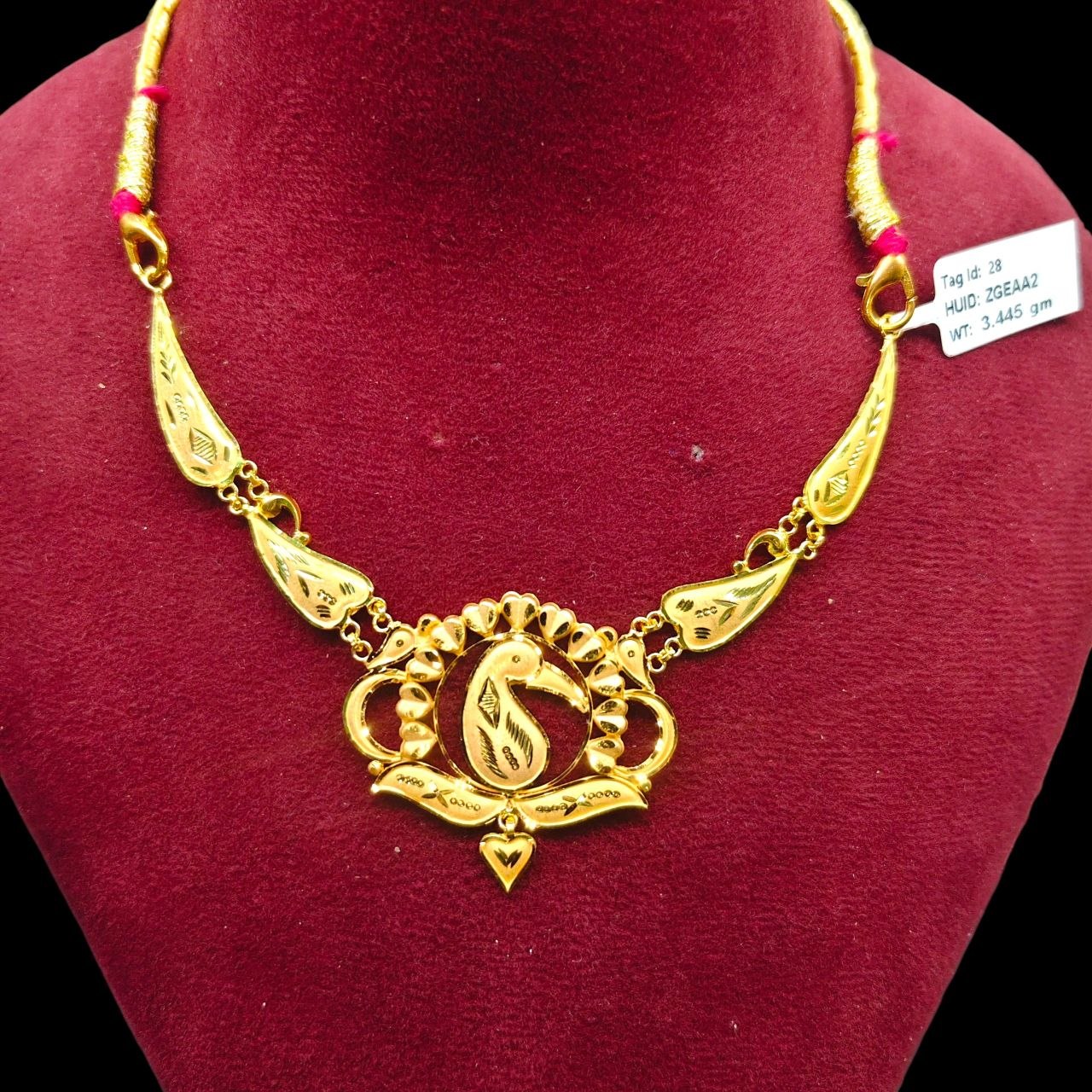 GOLD CHOKER NECKLACE-(WGT: 3.445 GM APPROX) BIS CERTIFIED HUID HALLMARK 9KT GOLD NECKLACE 1 PIECE FOR WOMEN.