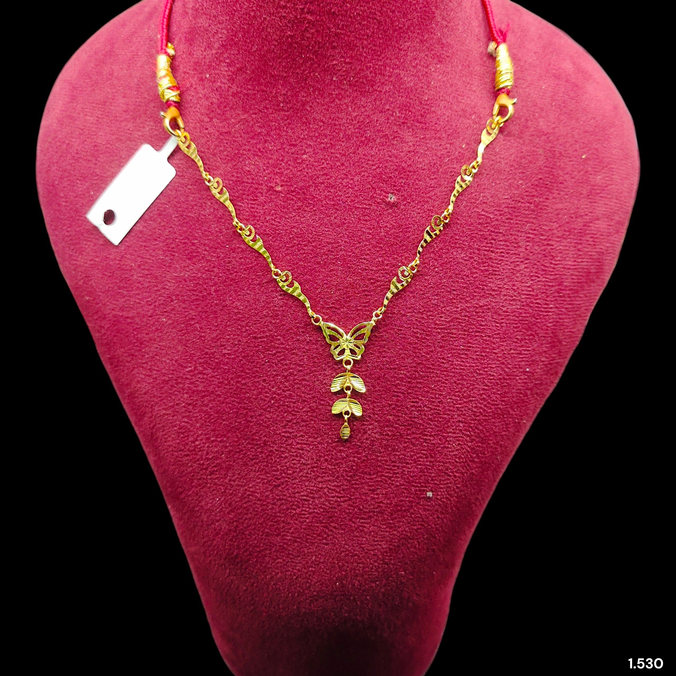 GOLD NECKLACE -(WGT: 1.530 GM APPROX) BIS CERTIFIED HUID HALLMARK 375 9KT GOLD NECKLACE 1 PIECE FOR WOMEN.