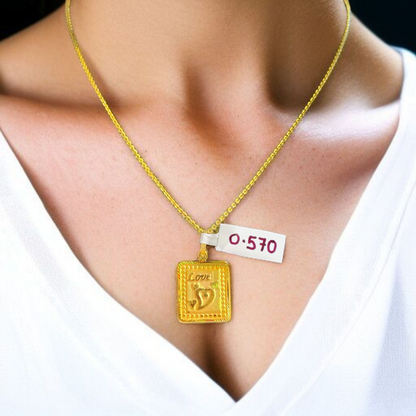 (GLKD) LOCKET WGT: 0.570 GM APPROX KDM GOLD LOCKET 1 PIECE (50 TONCH) WITH ADJUSTABLE TASSEL FOR GIFTING PURPOSE (CHAIN NOT INCLUDED).
