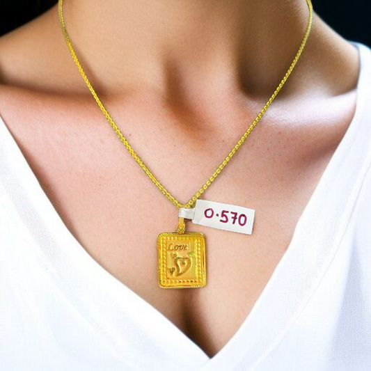 (GLKD) LOCKET WGT: 0.570 GM APPROX KDM GOLD LOCKET 1 PIECE (50 TONCH) WITH ADJUSTABLE TASSEL FOR GIFTING PURPOSE (CHAIN NOT INCLUDED).