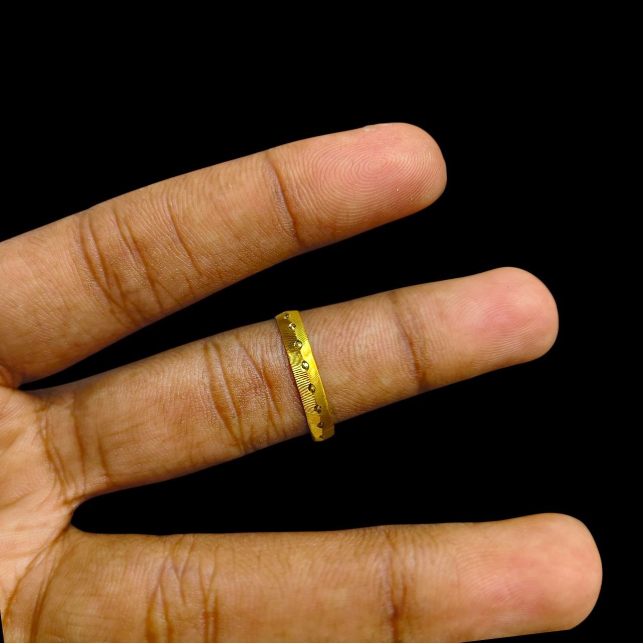LADIES RING- (SIZE: 24) WGT: 0.530 GM APPROX BIS CERTIFIED HUID HALLMARK 9KT GOLD THUMB RING FOR UNISEX 1 PIECE.(F3BSB9)