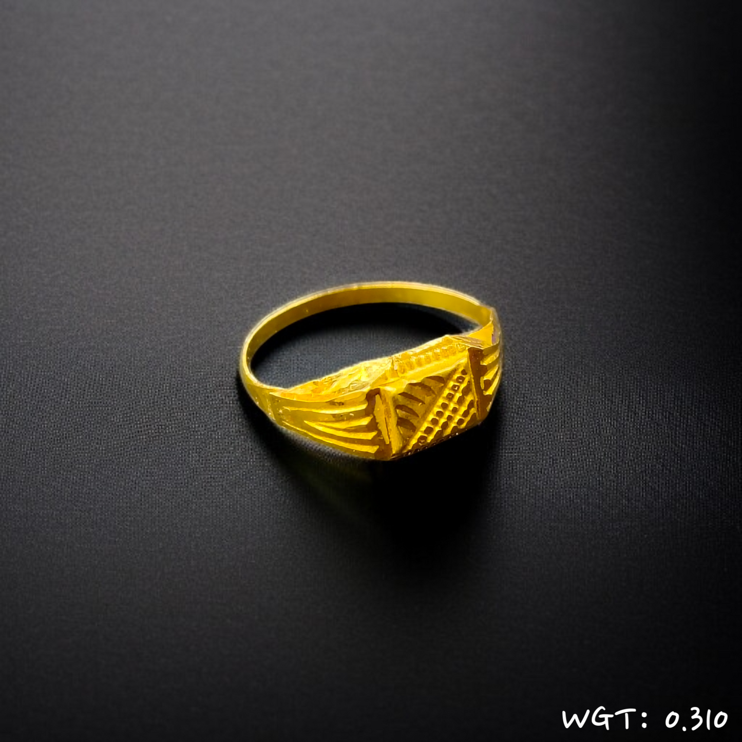 TRJ WGT: 0.310 GM APPROX KDM GOLD BABY FINGER RING 1 PIECE FOR RICE CEREMONY & BIRTHDAY.