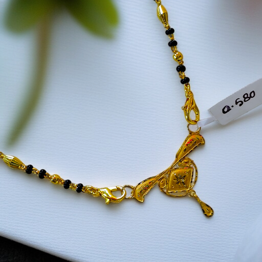 TRJ WGT: 0.580 GM APPROX KDM GOLD PENDANT WITH MANGALSUTRA & ADJUSTABLE TASSEL 1 PIECE (50 TONCH) FOR BEST GIFT IN MARRIAGE.
