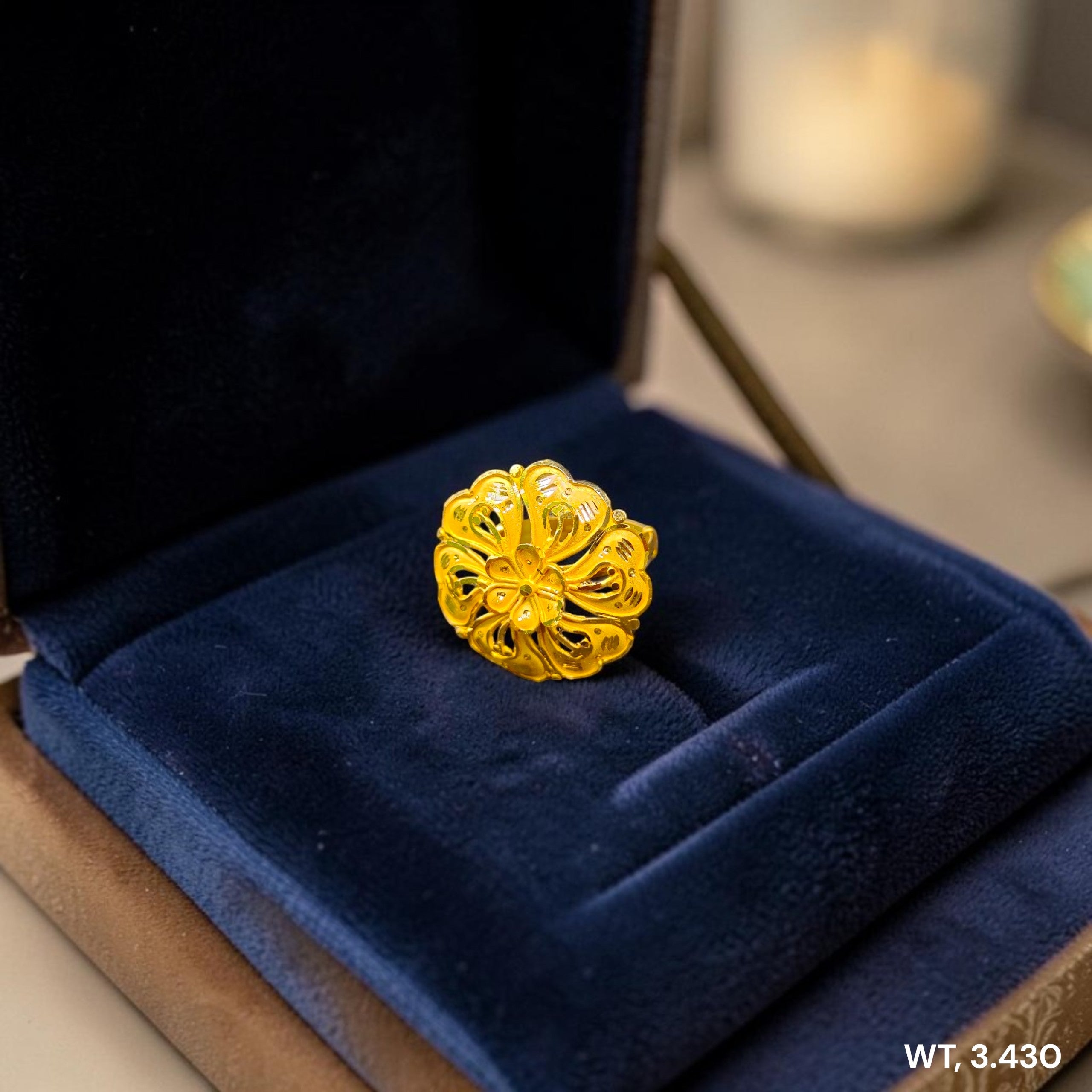 LADIES RING- (SIZE: ADJUSTABLE ) WGT: 3.430 GM APPROX BIS CERTIFIED HUID HALLMARK 916 22KT GOLD RING FOR WOMEN 1 PIECE.