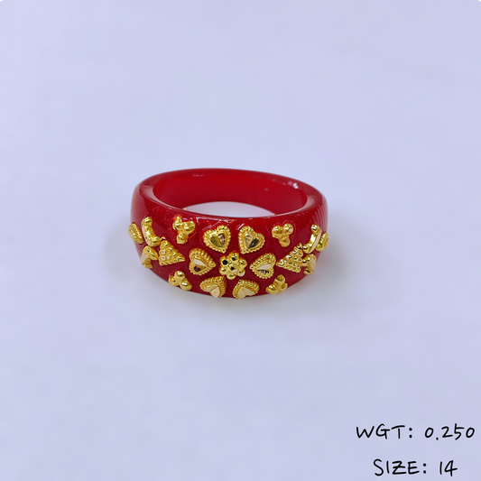 (GPR) TRJ (SIZE: 14) WGT: 0.250 GM APPROX (50 TONCH) KDM GOLD POLA RING FOR WOMEN 1 PIECE FOR GIFT (SOLD ON MRP)