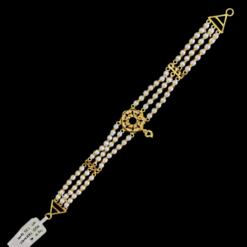 GMC9K- CERTIFIED BIS HUID HALLMARK 375 9KT GOLD MOTI CHOKER 1 PIECE (WGT: 1.550 GM) WITH ADJUSTABLE TASSEL FOR GIFT IN MARRIAGE.