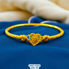 TRJ (SIZE:25) WGT: 3.200 APPROX DUPLEX LOVE DESIGN HALLMARK 916 22KT GOLD COVER BRACELET 1 PIECE FOR WOMEN - (BILL MANDATORY -EXCHANGE FOR LIFETIME IN STORE ONLY).