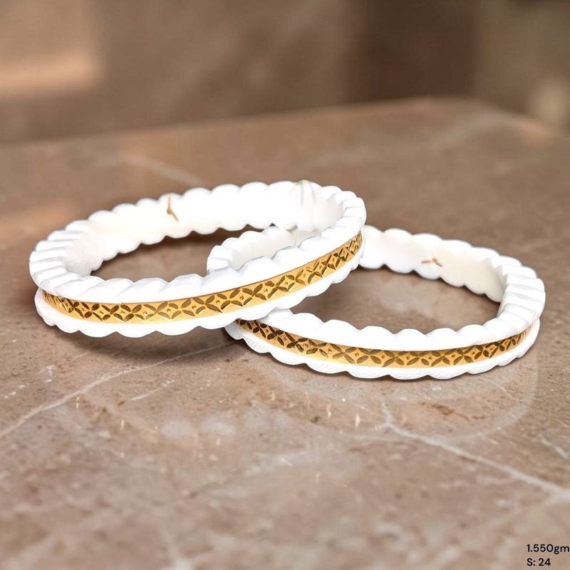 GSB22K- (SIZE:24) WGT: 1.550 GM APPROX HUID HALLMARK 22KT GOLD SAKHA BADHANO BANGLES 1 PAIR DESIGN FOR REGULAR USE.
