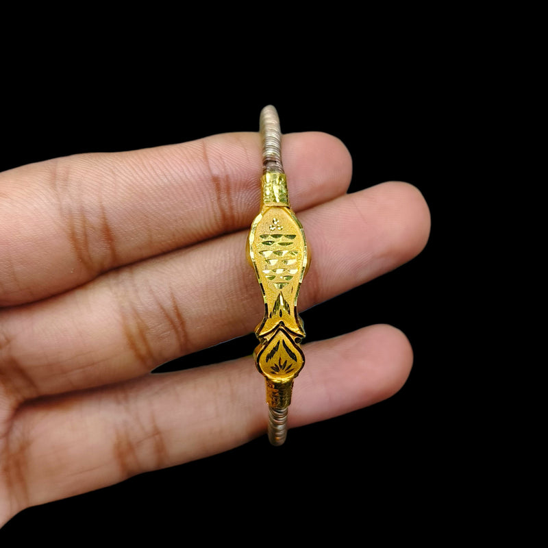 GOLD NOA- (ISVAQK)-(SIZE: 24) (WGT: 1.280 GM APPROX) BIS CERTIFIED HUID HALLMARK 9KT GOLD BRACELET NOA BADHANO BANGLES 1 PIECE FOR WOMEN.