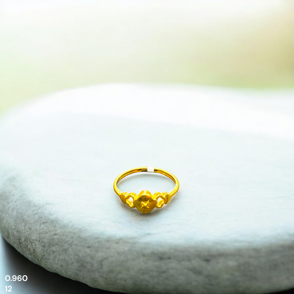 LADIES RING- TRJ (SIZE:12) WGT: 0.960 GM APPROX BIS CERTIFIED HUID HALLMARK 9KT GOLD FINGER RING FOR WOMEN 1 PIECE.