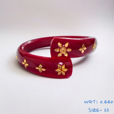 (SIZE- 23) RED COLOUR 18KT HALLMARK GOLD BRACELET POLA 1 PIECE FOR MARRIED WOMEN (REGULAR USE) APPROX WGT: 0.440 GM