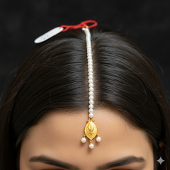 GOLD TICKLY- TRJ WGT: 0.780 GM APPROX 22KT HUID HALLMARK GOLD MOTI TICKLY (MANGTIKA) 1 PIECE FOR MARRIAGE.(26IKPD)