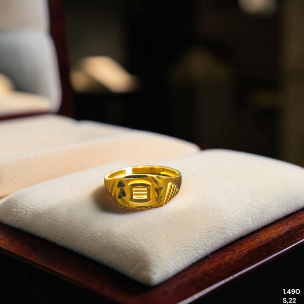 GENTS RING- TRJ (SIZE:22) WGT: 1.490 GM APPROX BIS CERTIFIED HUID HALLMARK 375 9KT GOLD FINGER RING FOR MEN 1 PIECE.(M61ZDZ)
