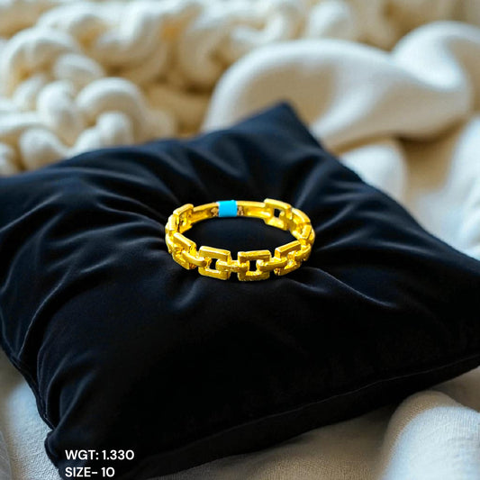 TRJ (SIZE: 10) WGT: 1.330 GM APPROX BIS CERTIFIED HUID HALLMARK 9KT GOLD FINGER RING FOR WOMEN 1 PIECE FOR REGULAR USE.