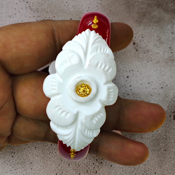 TILOTAMA SAKHA POLA (SIZE: 28) WGT: 0.200 GM APPROX. HUID HALLMARK 22KT GOLD POLA BANGLES 1 PIECE FOR GIFTING.(NP)