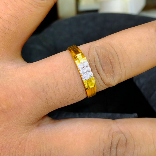 SIZE:21 (WGT: 1.740 GRAM APPROX) BIS CERTIFIED HUID HALLMARK 916 22KT GOLD GENTS FINGER RING FOR MENS 1 PIECE.