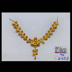 GOLD NECKLACE- (SQLRP1)-(WGT: 2.053 GM APPROX) BIS CERTIFIED HUID HALLMARK 375 9KT GOLD NECKLACE 1 PIECE FOR WOMEN WITH FREE ADJUSTABLE TASSEL.